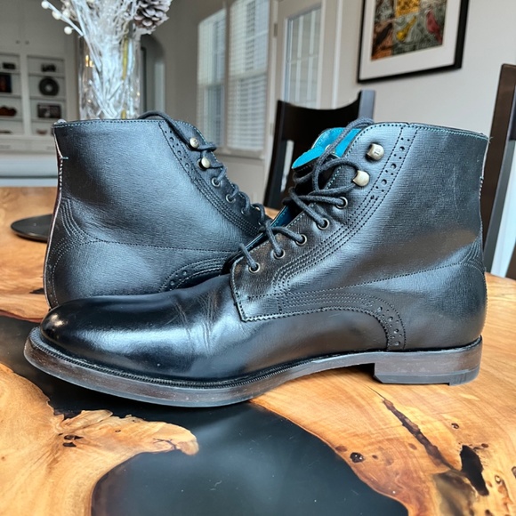 Ted Baker Dhavin Leather Ankle Boot Black, Size 11 - Picture 3 of 9